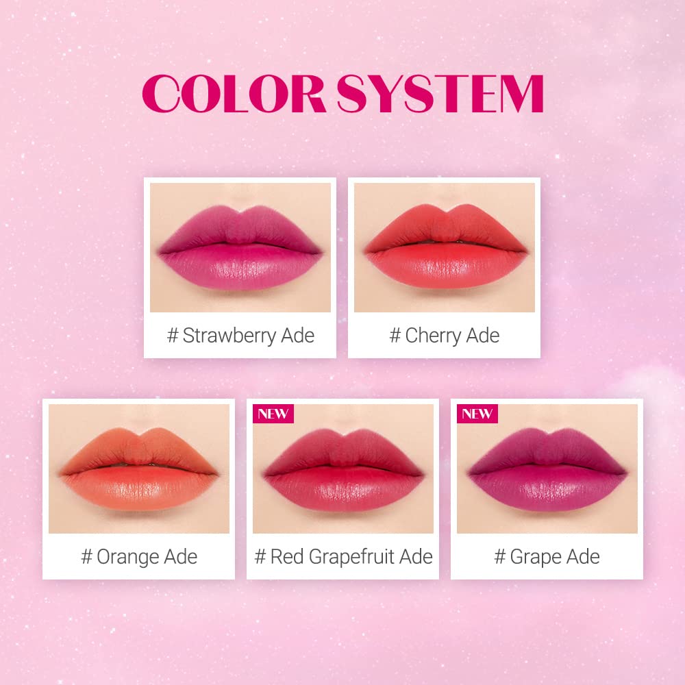 Dear Darling Water Tint Cherry Ade (21AD) | Vivid Color Lip Stain with Moisturizing Weightless & Non-Sticky Finish Lip Stain | Smudge-Proof & Lightweight Lip Tint | K-Beauty