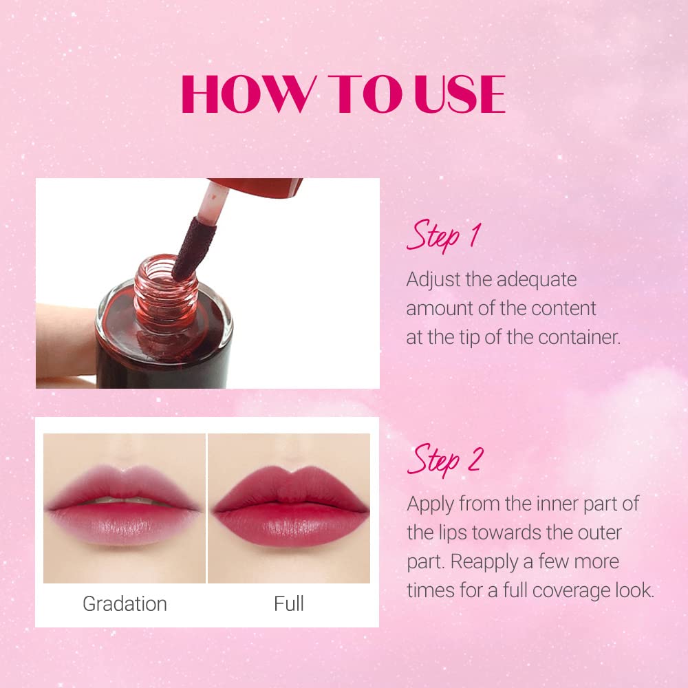 Dear Darling Water Tint Cherry Ade (21AD) | Vivid Color Lip Stain with Moisturizing Weightless & Non-Sticky Finish Lip Stain | Smudge-Proof & Lightweight Lip Tint | K-Beauty